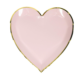 Pink and gold  - heart plates