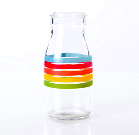 Traditional Glass - Milk rainbow bottle