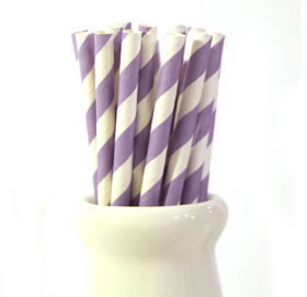 Paper Straws - Lilac stripe