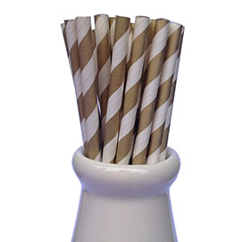Paper Straws - Stripe gold